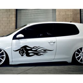 Lángoló bika tuning matrica (30x100 cm)