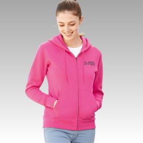 Női cipzáras pulóver logózva