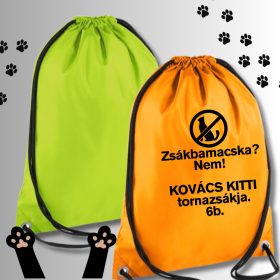 Tornazsák vízálló logózva/feliratozva