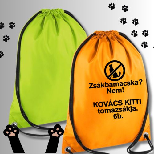 Tornazsák vízálló logózva/feliratozva