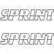 2x Sprint felirat "1" - Szélvédő matrica