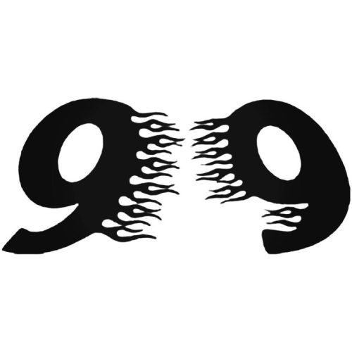 9-es szám szett lángokkal - Szélvédő matrica