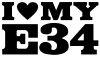 BMW matrica I Love MY E34 felirat