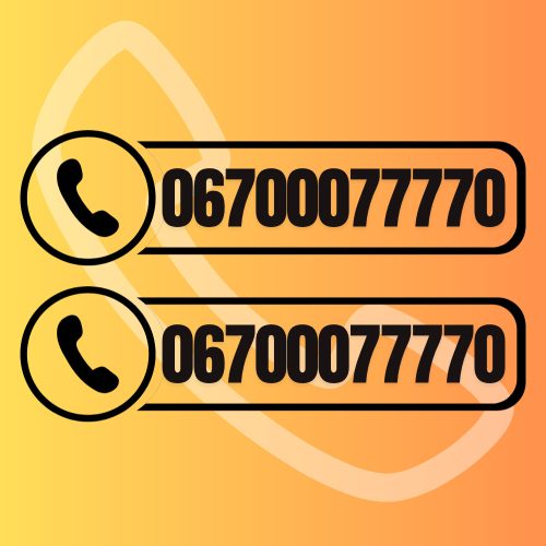 Egyedi telefonszám matrica (2 db, különleges betűtípussal)
