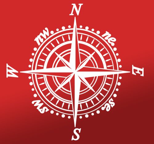 Díszes iránytű falmatrica