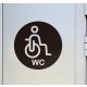 Tolószékes WC helység matrica