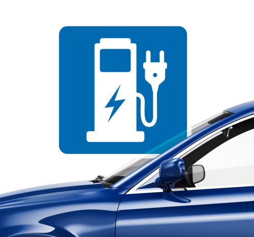 Elektromos autó töltőhely matrica