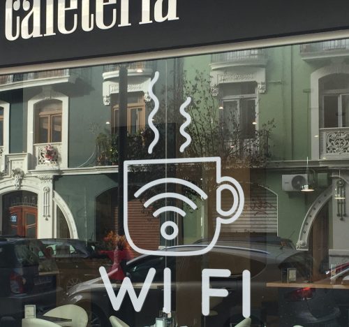Wifi kávézó üzlet matrica