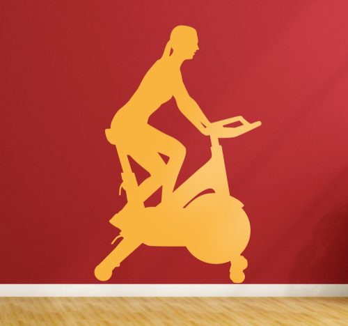 Szobabicikliző ember konditerem matrica
