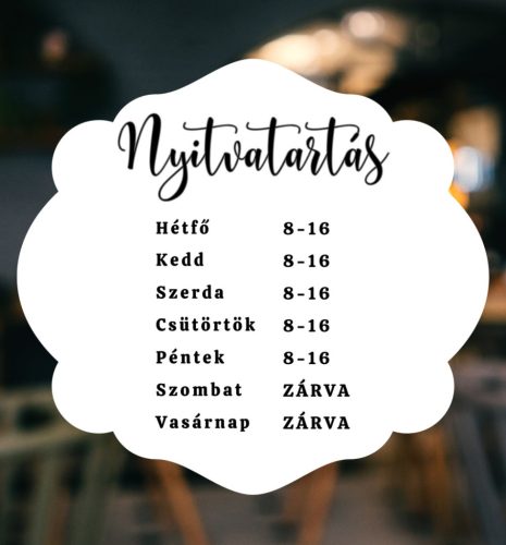 Prémium nyitvatartás matrica 17
