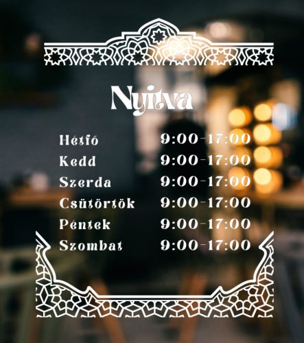 Prémium nyitvatartás matrica 24