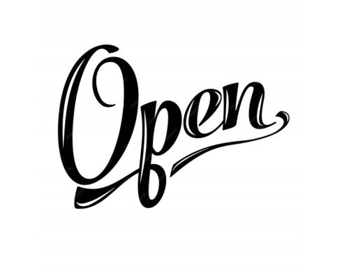 Díszes Open felirat matrica