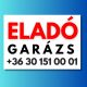 Eladó garázs tábla telefonszámmal