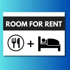 Rom for rent tábla egyszínű