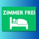 ZIMMER FREI tábla grafikával