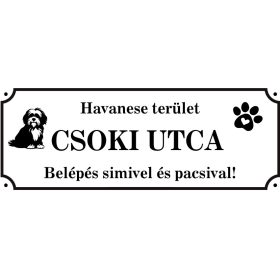 Egyedi utcanév tábla kutyás