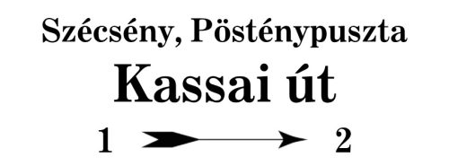 Egyedi utcanév tábla keret nélkül