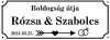Egyedi utcanév tábla nászajándék